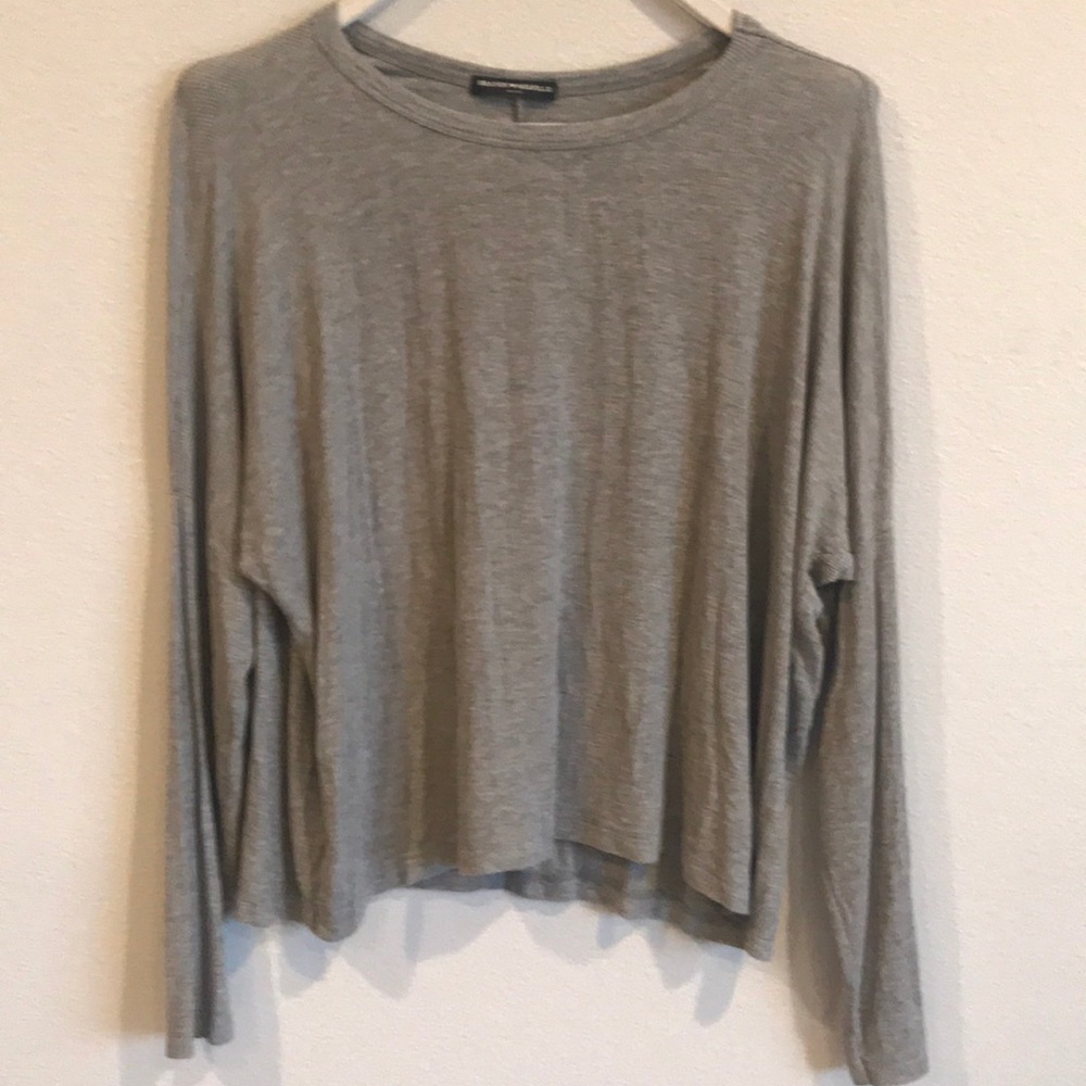 Brandy Melville Gray ribbed long tee